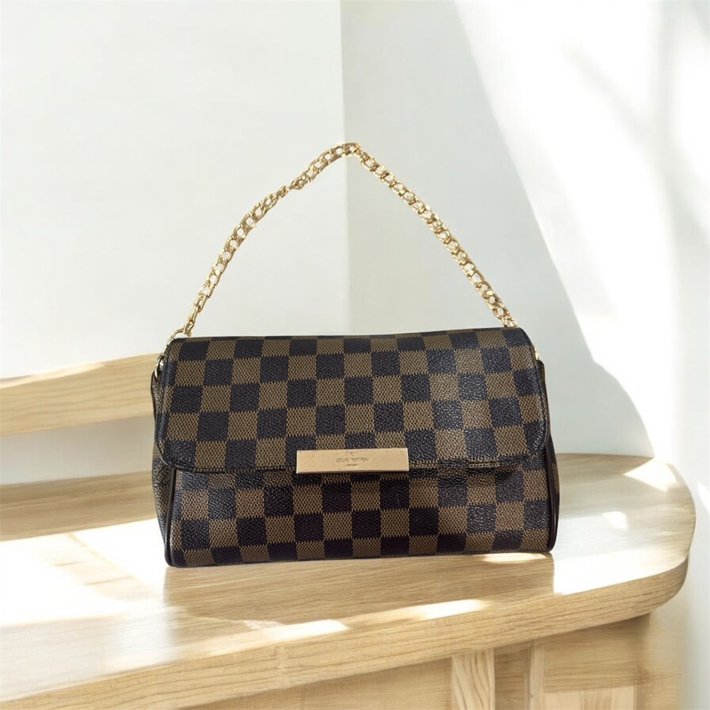 Checkered Black and Brown Handbag